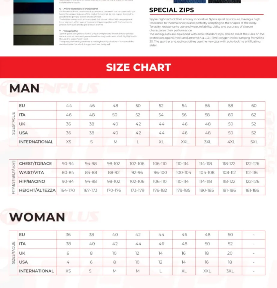 Size chart - SPYKE® Official Site