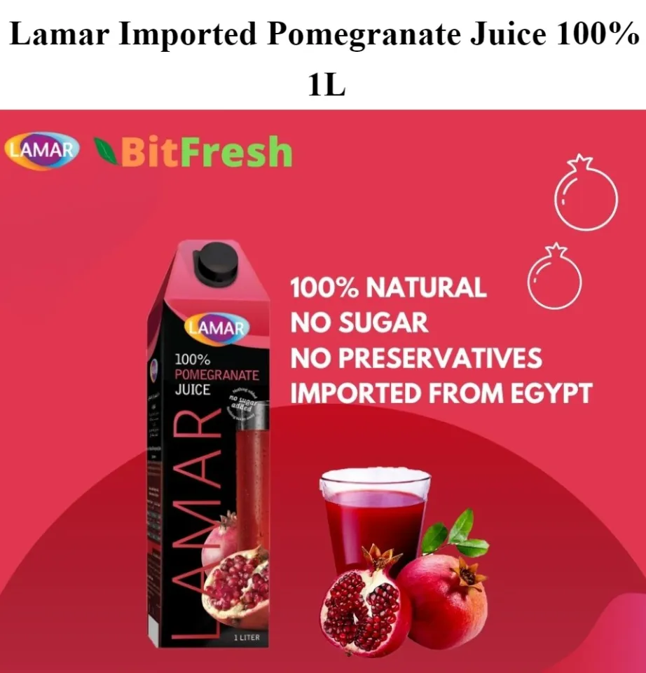 Lamar Imported Pomegranate Juice 100% 1L Jus Buah Delima Bitfresh
