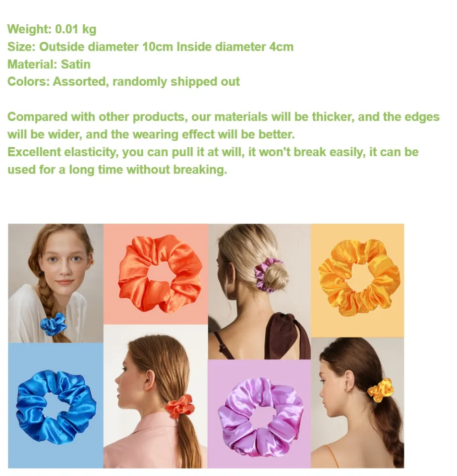 3Pcs/set Silk Satin Scrunchies Women Solid Color Hair Rope 3Pcs/set Silk Satin Scrunchies Women Solid Color Hair Rope