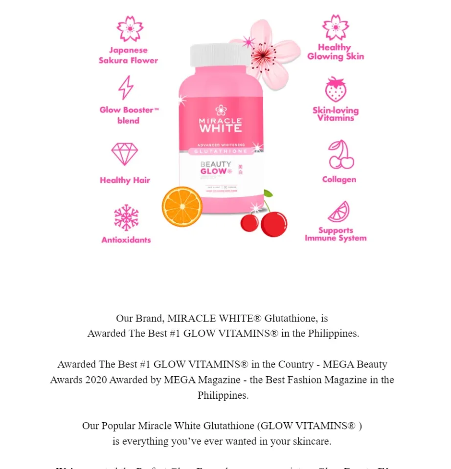 miracle white glutathione fda FDA APPROVED Miracle White Advanced Whitening Glutathione 30 Capsules by  M&Co Cosmetics WITH FREE KOJIC SOAP Glutathion Miracle Ford Gallatin Miracle  Glow Liquid Glutathione - Lazada