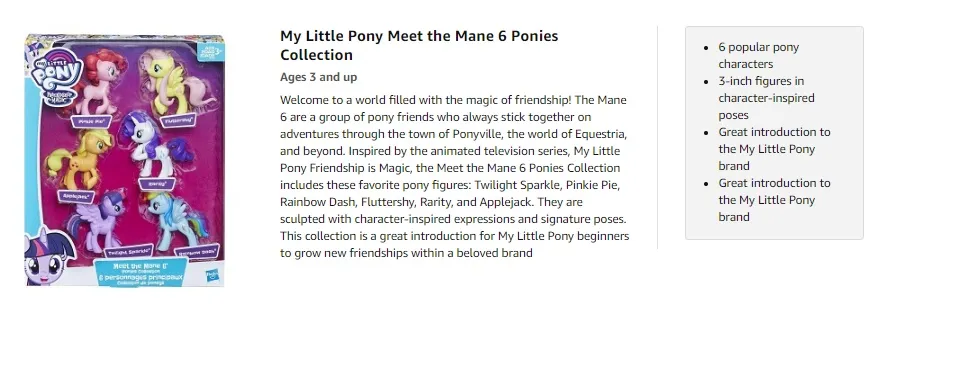  My Little Pony Toys Meet The Mane 6 Ponies Collection