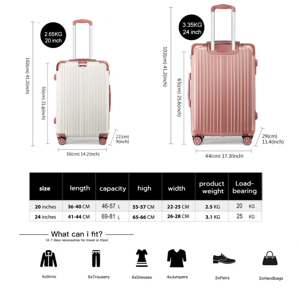 20kg suitcase measurements online