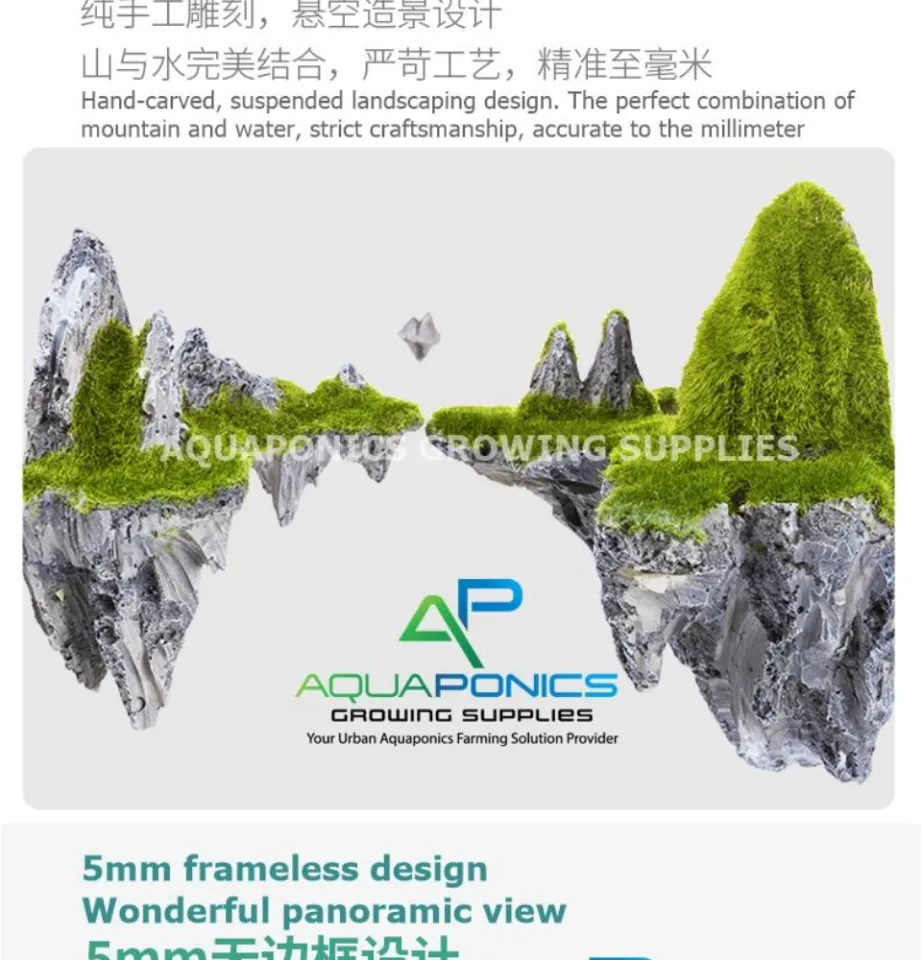 Nepall Small Landscape Aquarium Set Ultra White Glass Fish Tank Set Desktop  18cm/22cm Yee NMY Series Mini Fish Tank