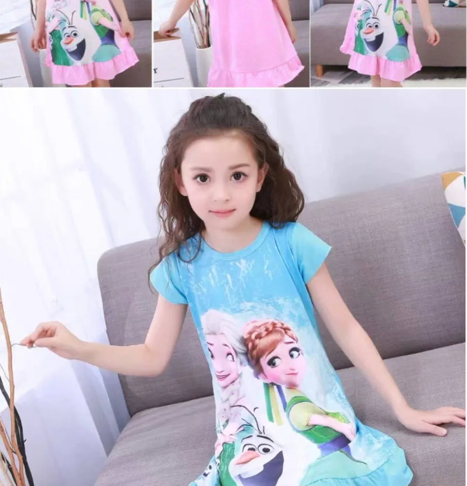 Little Baby Kids Girl Fashion Girl Dress Kids Sleepwear 4 to 10 Years Old  Cartoon Design