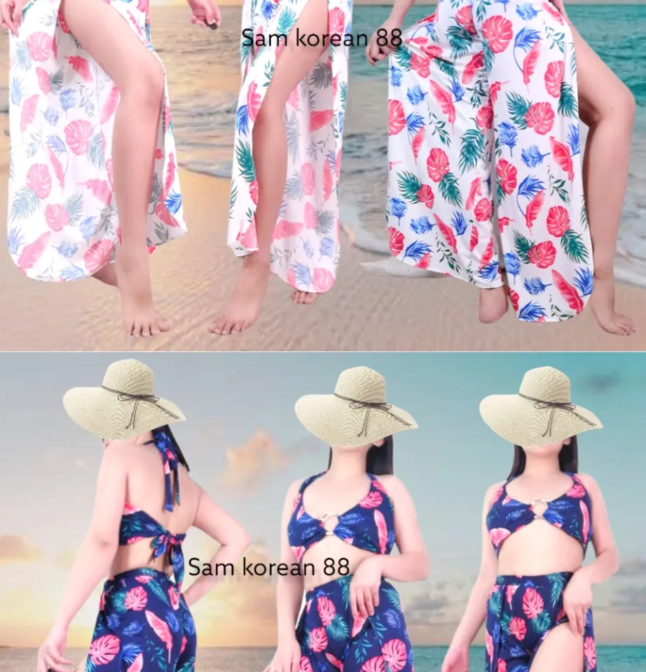 BEACH SUMMER OUTFIT 2 IN 1 TERNO PANTS SLIT FREE SIZE PLUS SIZE