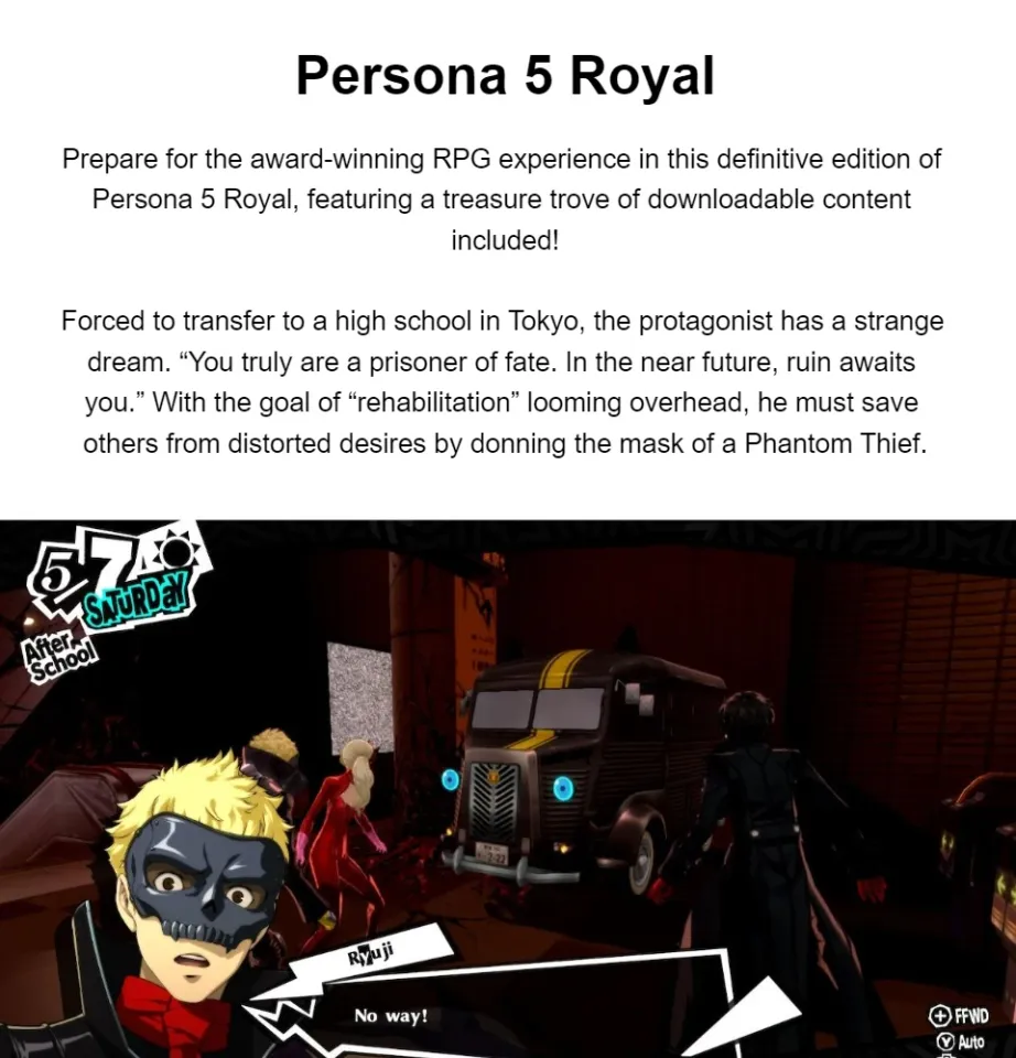 Nintendo Switch Persona Royal (US) New Nintendo Switch Console