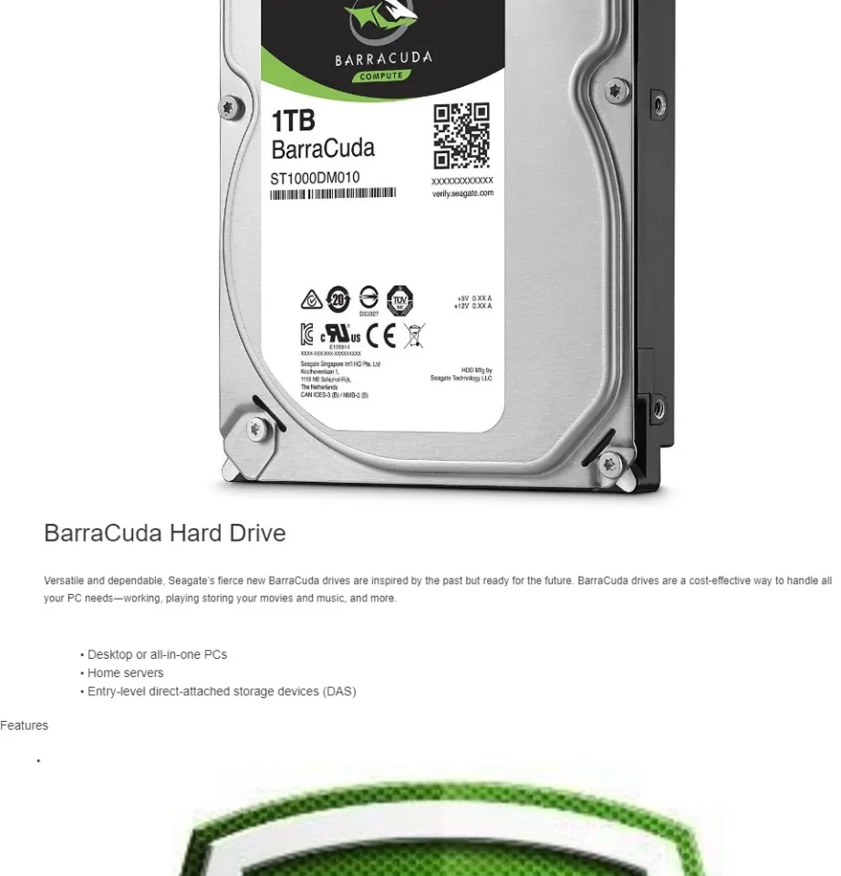 Seagate 1TB ST1000DM014 Barracuda 7200RPM Hard Disk Drive Desktop  Hard Drive HDD 1TB HDD Seagate HDD