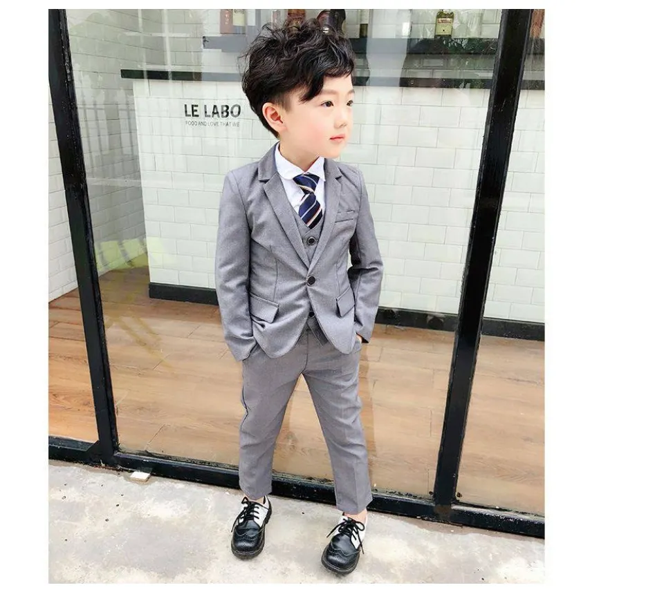 Amazon.com: Kids Tuxedo Slim Fit 3 Piece Suit for Boys Formal Wedding Party  Ring Bearer Outfit Brown : Clothing, Shoes & Jewelry