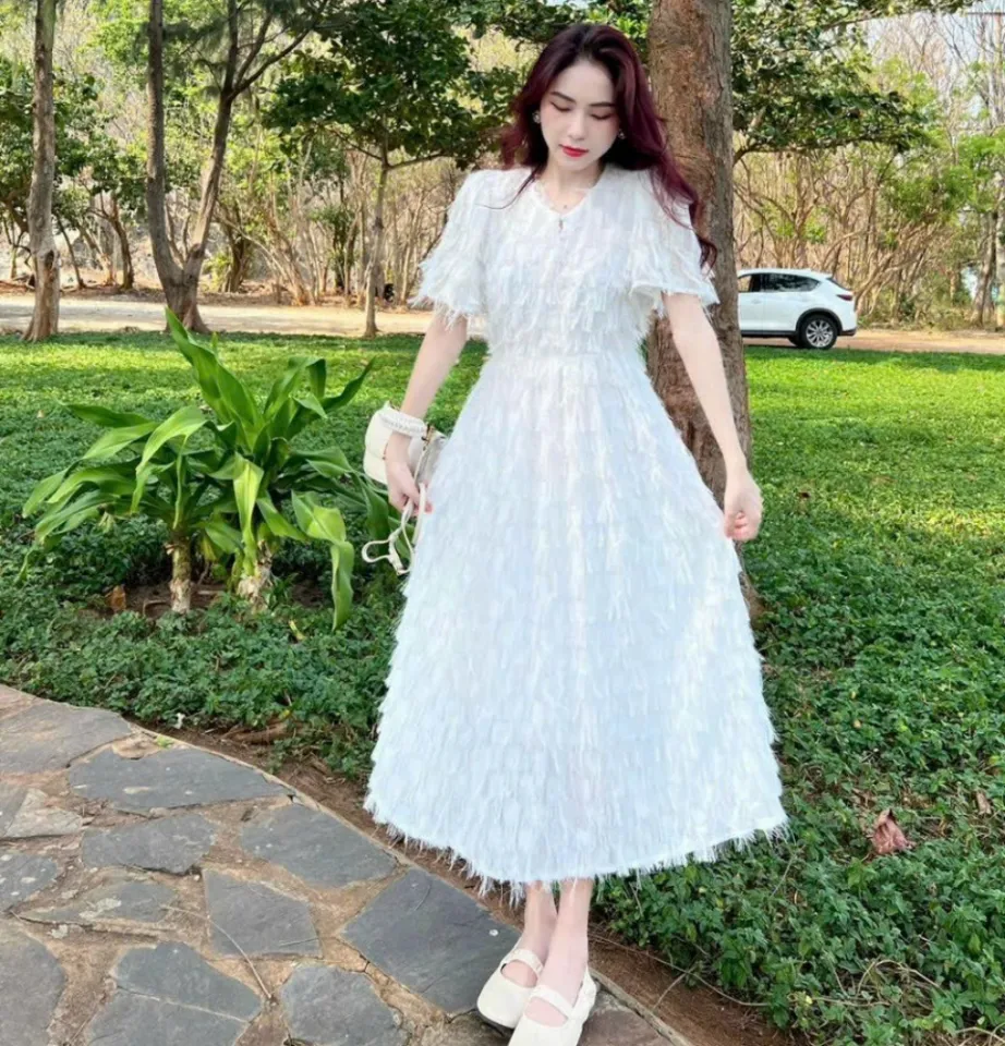 Váy trắng dài bánh bèo tiểu thư[Hàng ord 12-25 ngày k có sẵn] - Đầm, váy nữ  | ThờiTrangNữ.vn