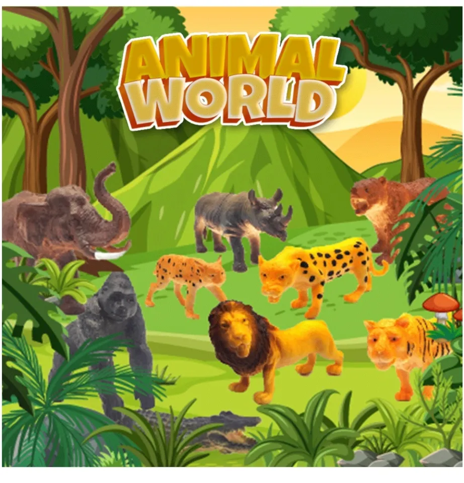 Animal World Zoo Model Figure Action Toy Set