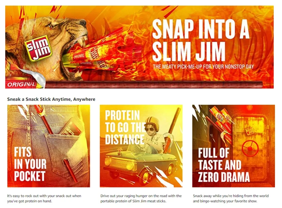 Slim Jim Monster Smoked Meat Sticks, Packed with Protein (Original, Honey  BBQ, Mild, Tabasco)