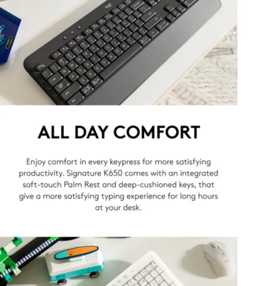 Logitech Signature K650 Comfort Full-Size Wireless Keyboard with Wrist Rest