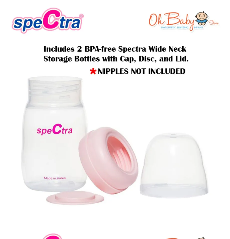 Spectra Wide Neck Breast Milk Storage Bottle (Pack of 2), Oh Baby Store
