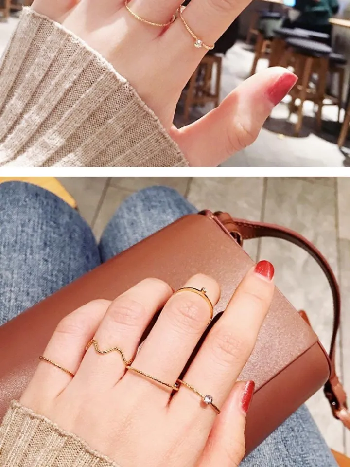 Korea 5PCS/Set Simple Fashion Jewelry Thin Ring