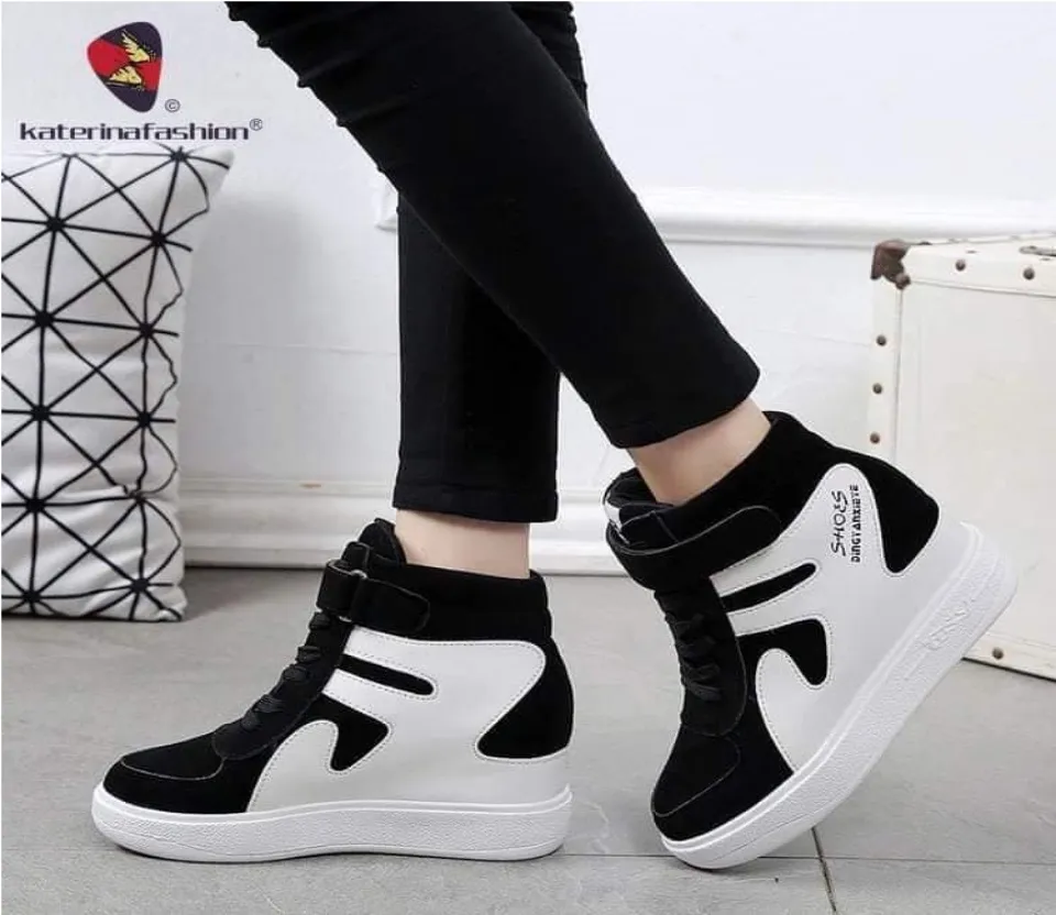 FASHIONABLE KOREAN HIDDEN WEDGE SHOES 3INCHES LADIES WEDGE SNEAKERS HIGH  CUT SNEAKERS FOR WOMEN ON SALE!!! (SAPATOS PANG BABAE) | Lazada PH