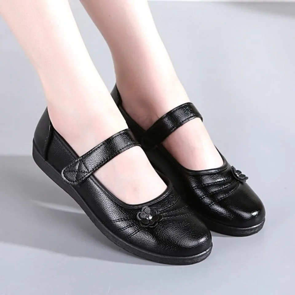 Flat black shoes for 2024 girls