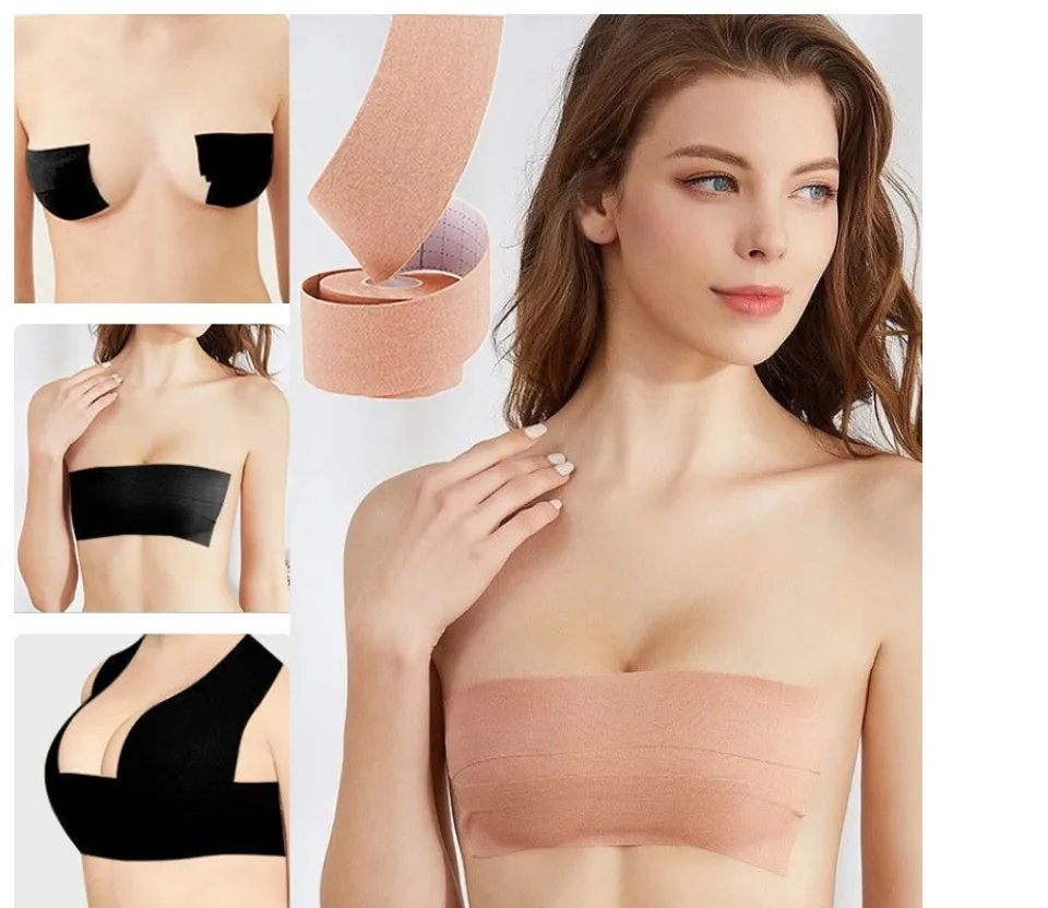 Boob Tape, Breast Lift Tape and Nipple Covers, Push up Tape and Breast  Pasties Strapless Bra Tape Chest Invisible Gaffer Tape Duct Tape Backless  Bra Lift Tape 