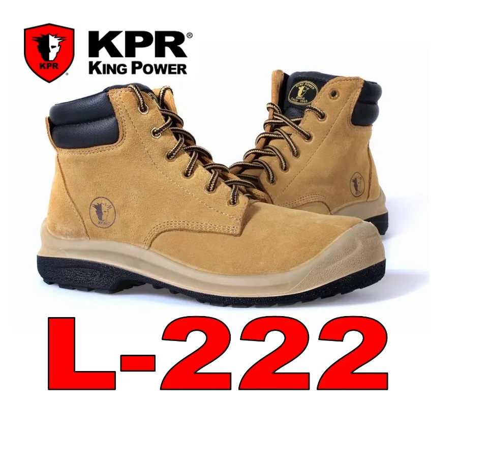 L 222 L222 Mid Cut Suede Lace Up Composite Toe Cap Wheat Safety Shoes KPR King Power SafetyTeam Lazada Singapore