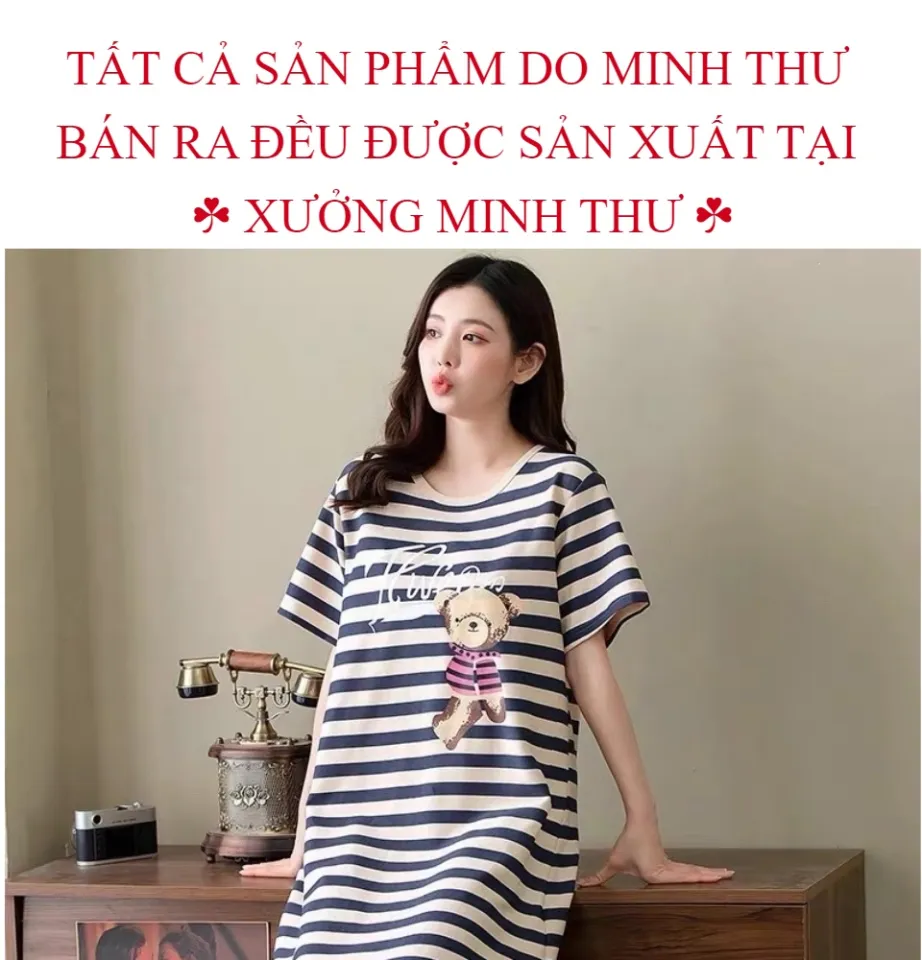 Mua Váy đầm ngủ mặc nhà, áo ngủ ngắn tay vải Cotton tự nhiên mềm mại thoáng  mát măc mùa hè mã VAV0395 - M04 Xanh ngọc - Freesize(45-70 kg) tại MELINFA  | Tiki