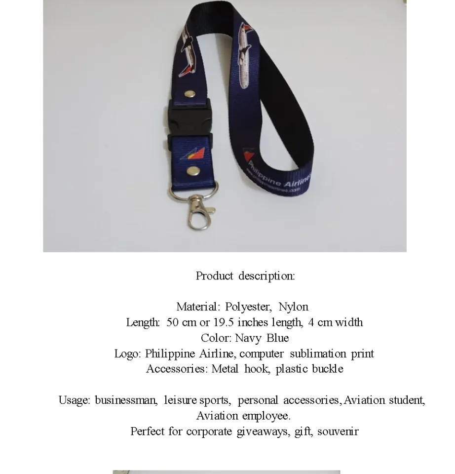 DETZSHOP CUSTOMIZED AVIATION ID LACE LANYARD PAL PHILIPPINE AIRLINES  SUBLIMATION PRINT