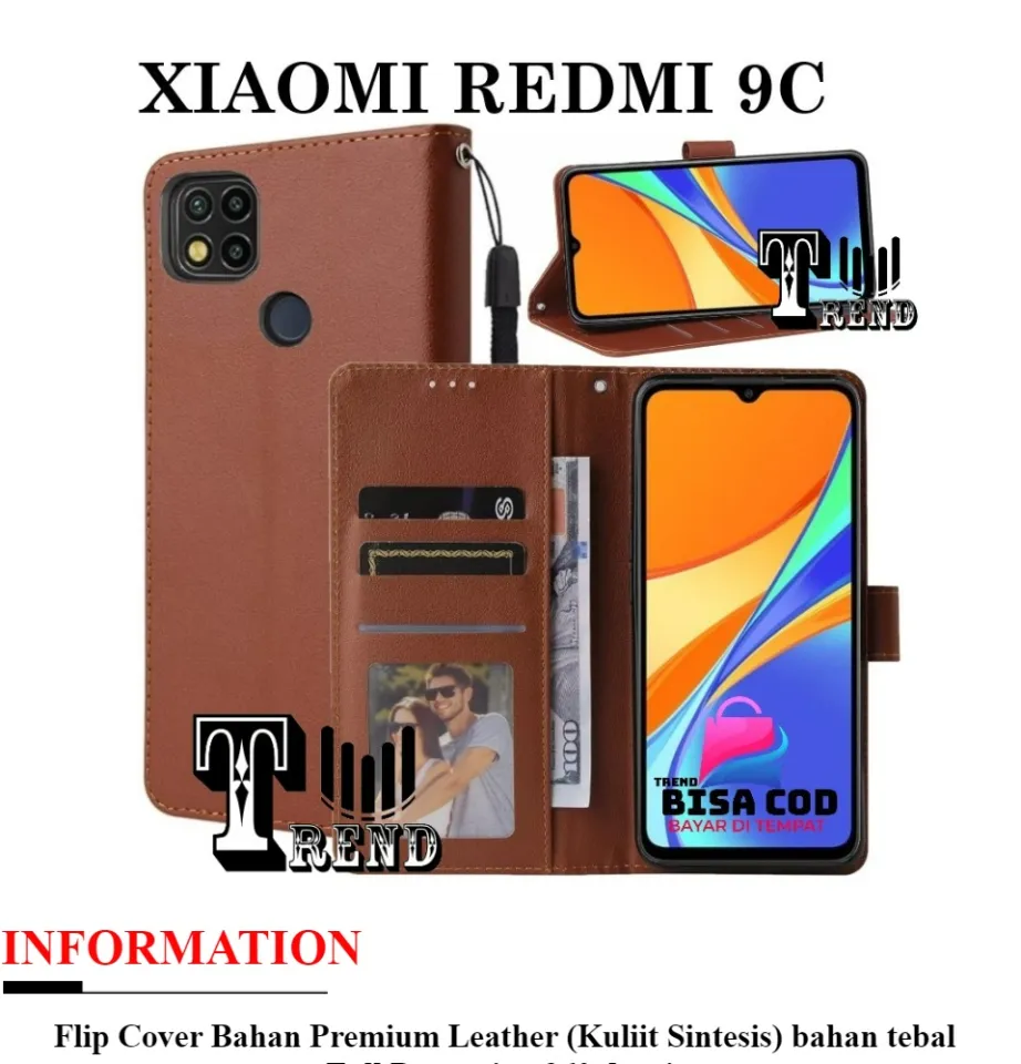LEYAN Cover per Xiaomi Redmi 9C NFC/Xiaomi Redmi 9C, PU Pelle Cover TPU