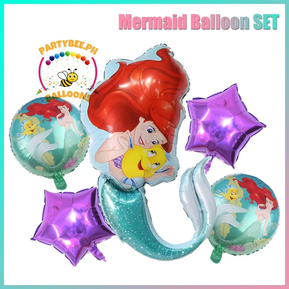 Mermaid Balloon Set 5In1 Mermaid Tail Theme Birthday Under The Sea