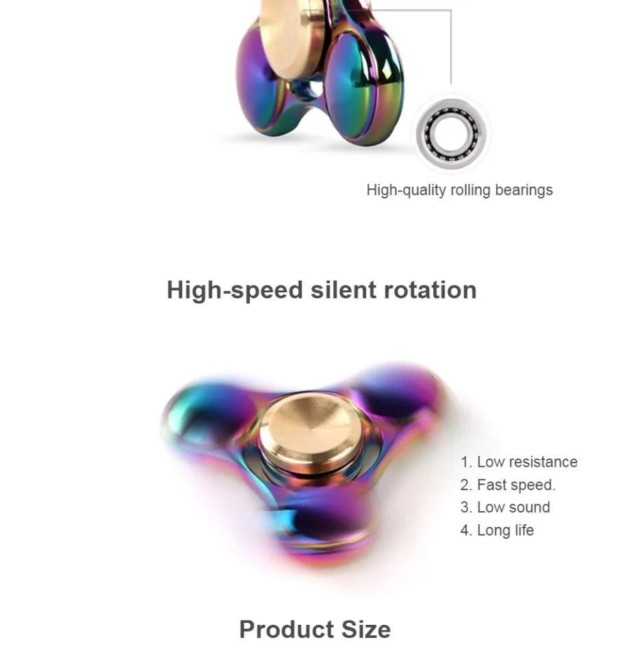 Hot Colorful Rainbow Fidget Spinner Spinner Metal Hand Spinner For