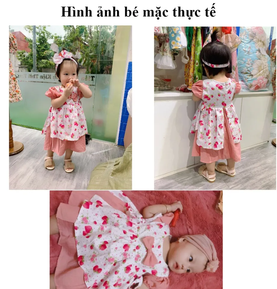 HCM]Váy Đầm Công Chúa Cho Bé Gái Trẻ Sơ Sinh Từ 6 tháng tuổi màu