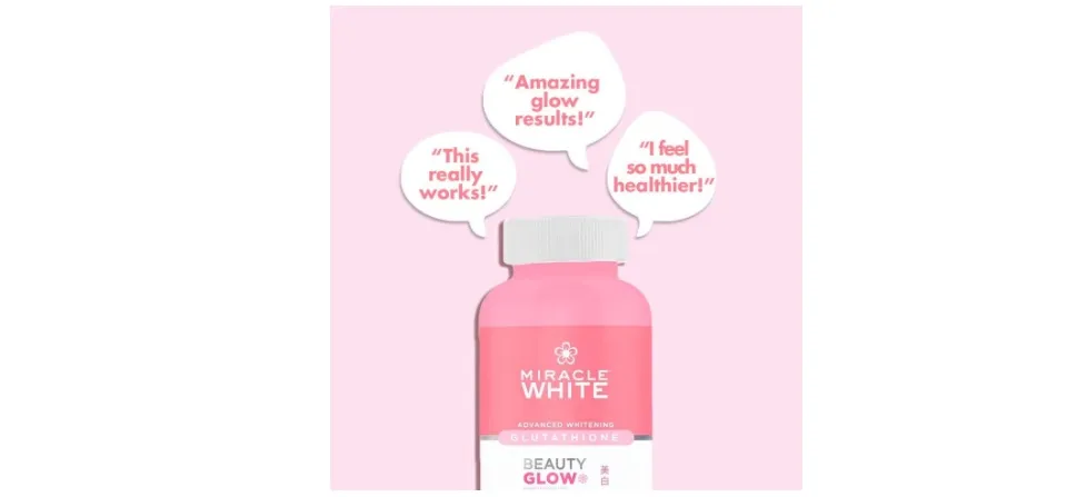 Miracle White GLOW Glutathione 30s - 800mg per capsule with Vitamin C