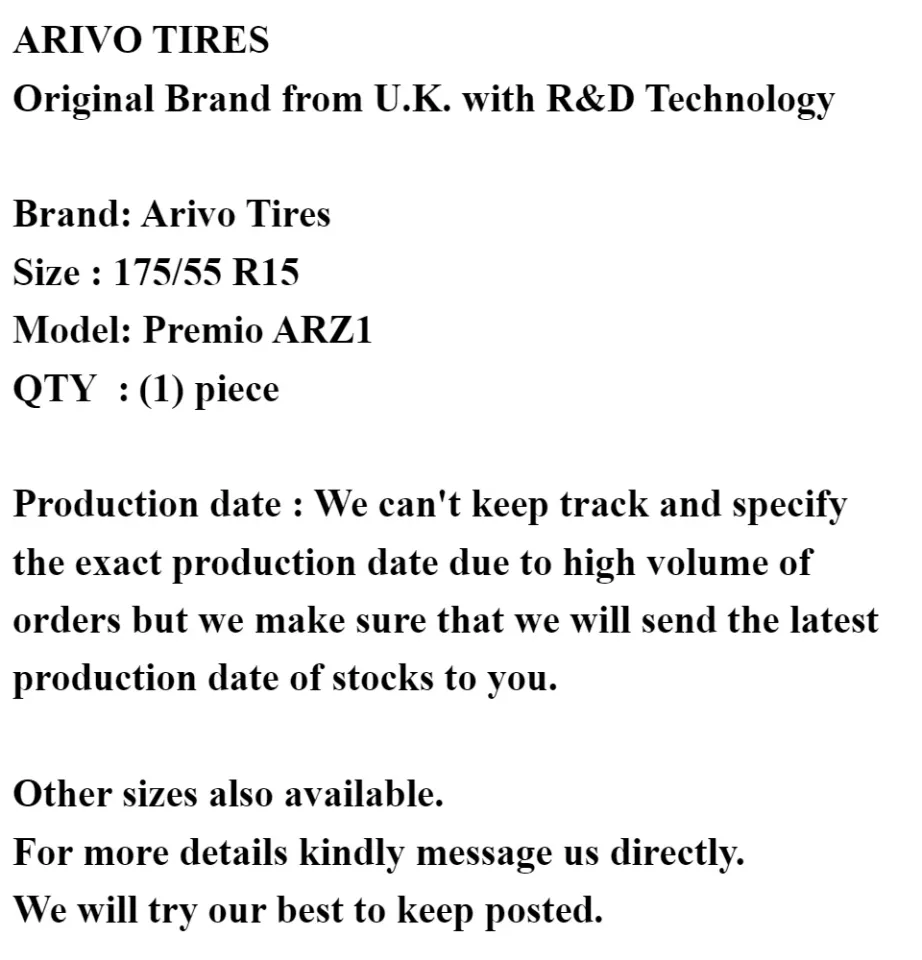 Arivo 185/55 R15 - Premio ARZ1 Arzero Tire