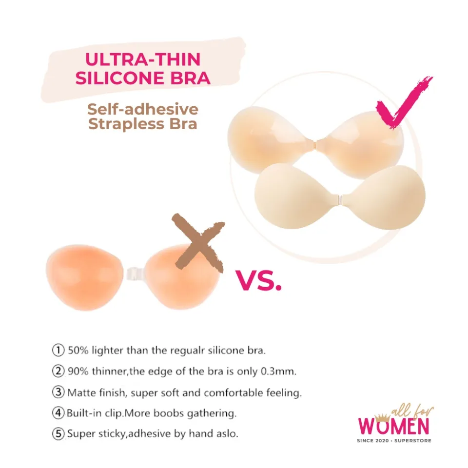 Ultra-thin Seamless Bra Self-adhesive Re-usable Bra Super