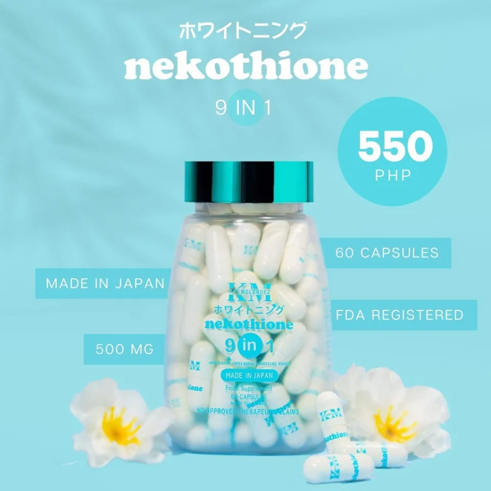 Nekothione 9 in 1 Glutathione 500mg Made in Japan 60 Capsules Nekothione  By: Kath Melendez Anti-Aging Moisture Boost Capsules Her Skin Fda Approved  Gluta Capsules - Lazada | Lazada PH