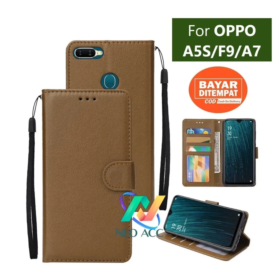 Wallet Oppo F9 Pro Back Cover Leather Flip Case Oppo A5S/F9/A7