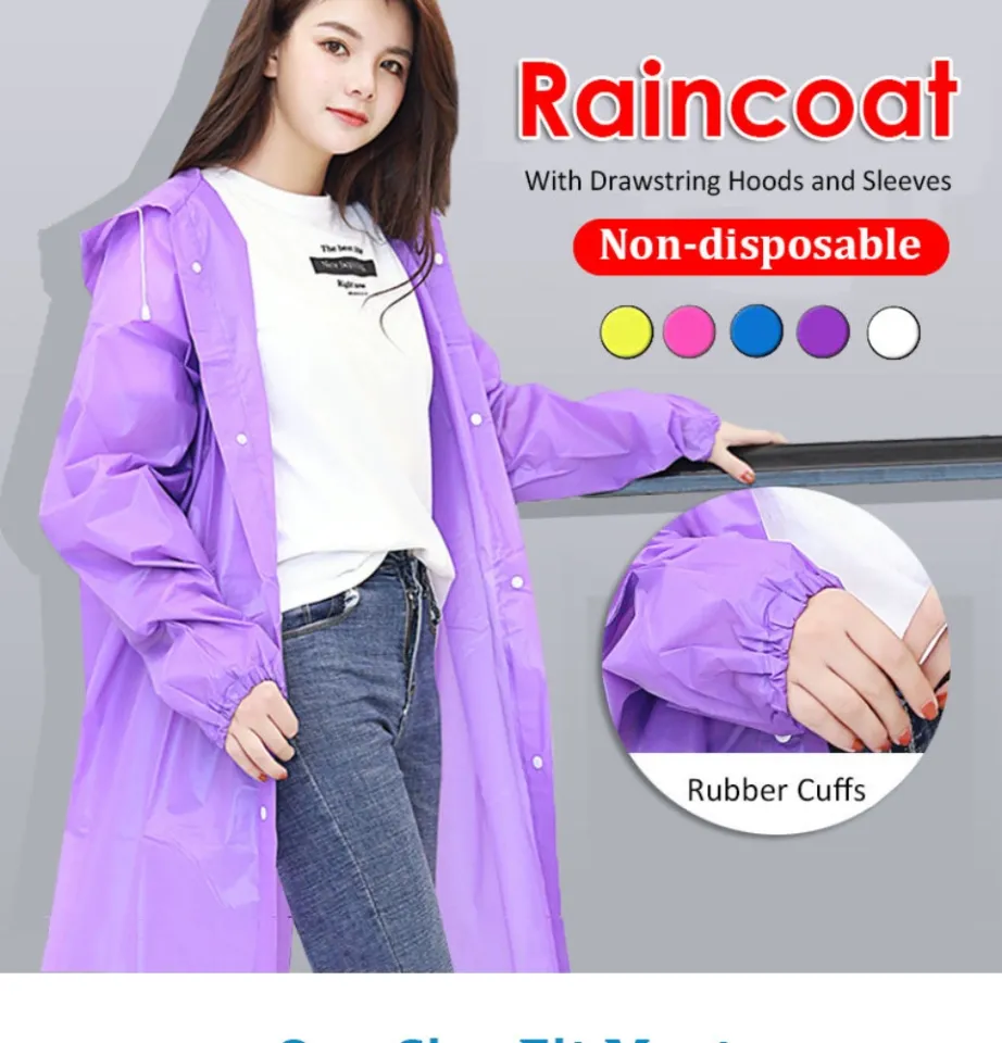 Ready Stock] Adult Recycle Eva Non-Disposable Kids Rain Coat