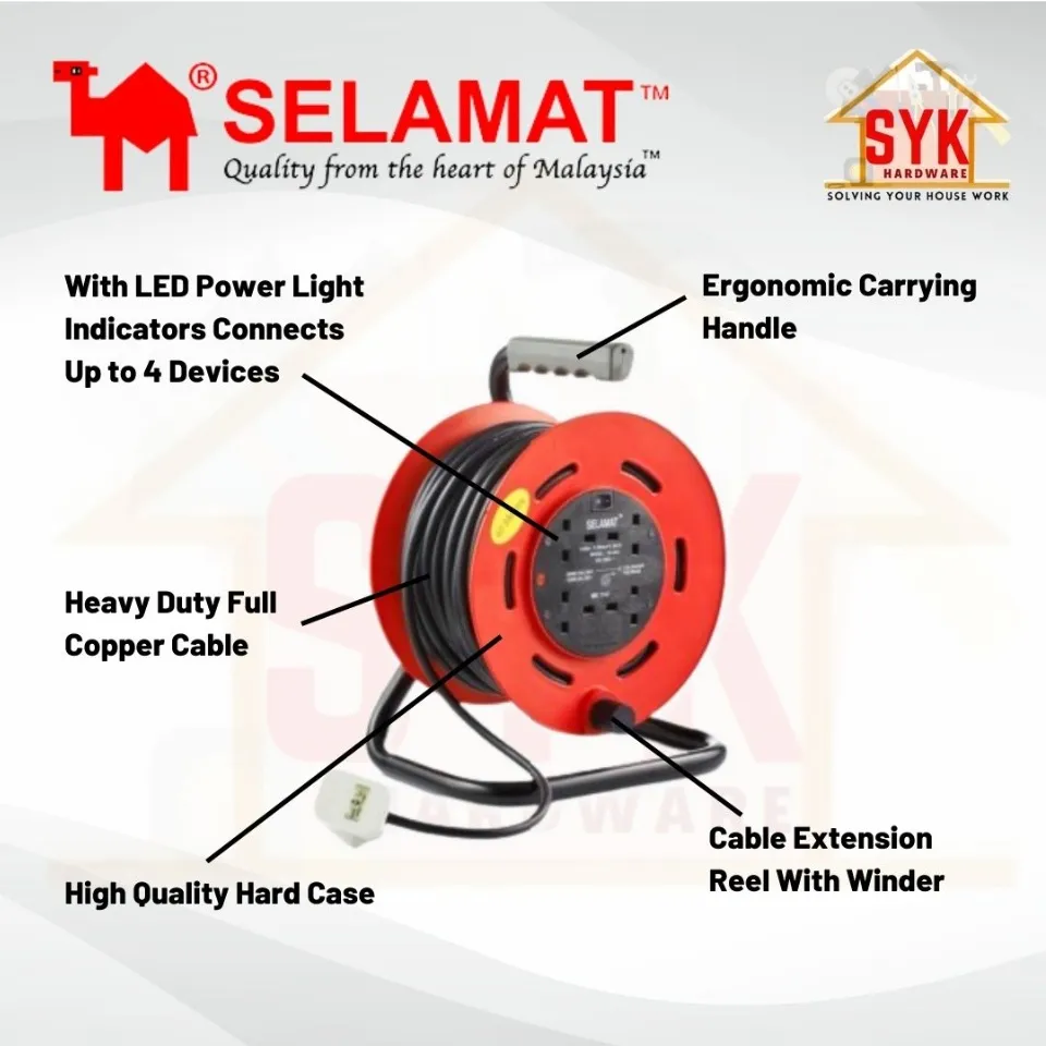 4G 40M INDUSTRIAL CABLE REEL 2K-344(40M) SELAMAT