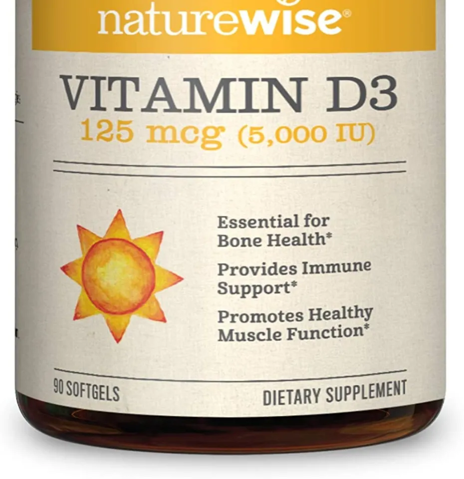 NatureWise Vitamin D3 5000iu (125 mcg) Gluten Free in Cold-Pressed