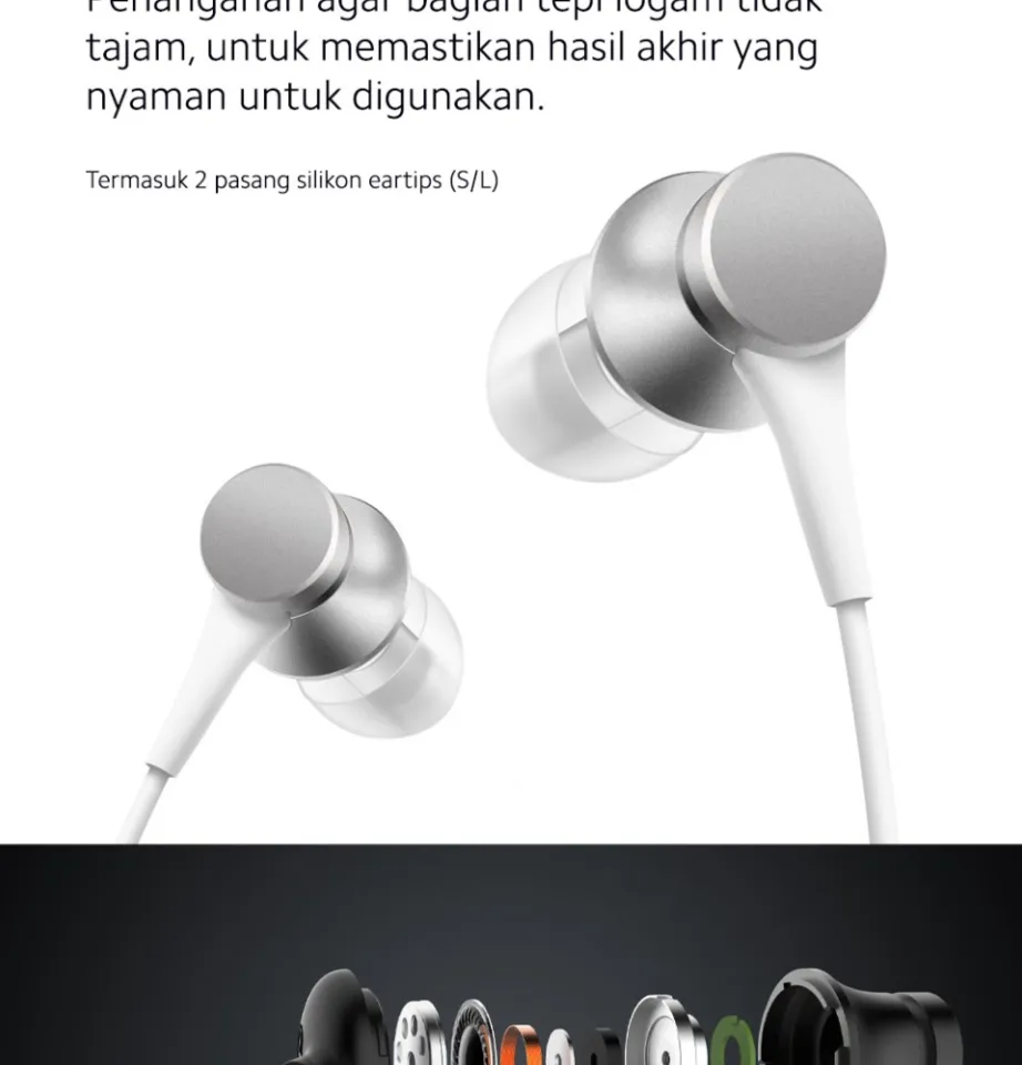 Official Xiaomi In-Ear Headphones Basic Desain Elegan dengan Mic
