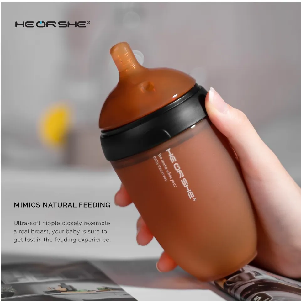 He or She Classic Ultra Wide Neck Baby Bottle 8oz/240ml 9m+ Best