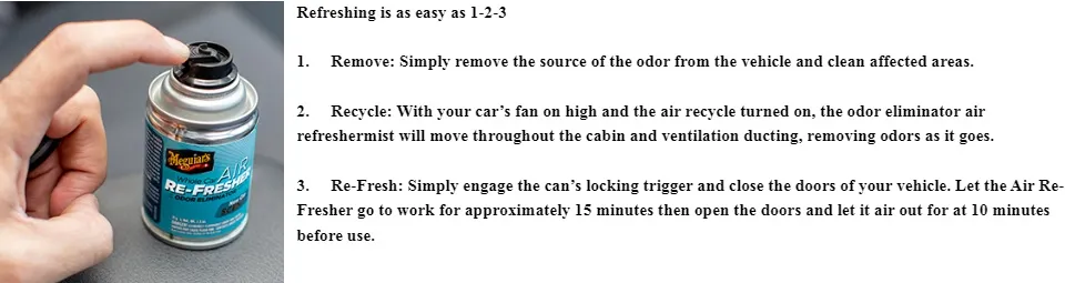 Meguiar's Whole Car Air Re-Fresher Odor Eliminator Mist – New Car