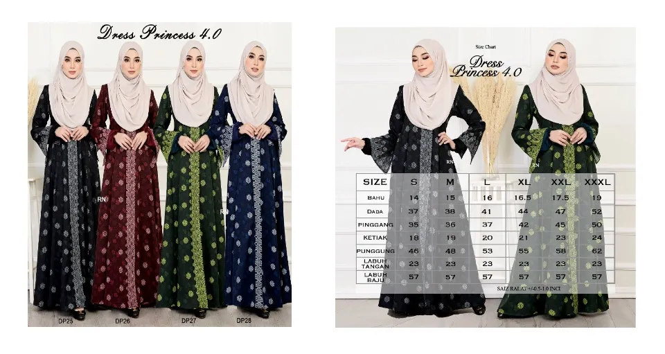 Dress muslimah hotsell princess cut