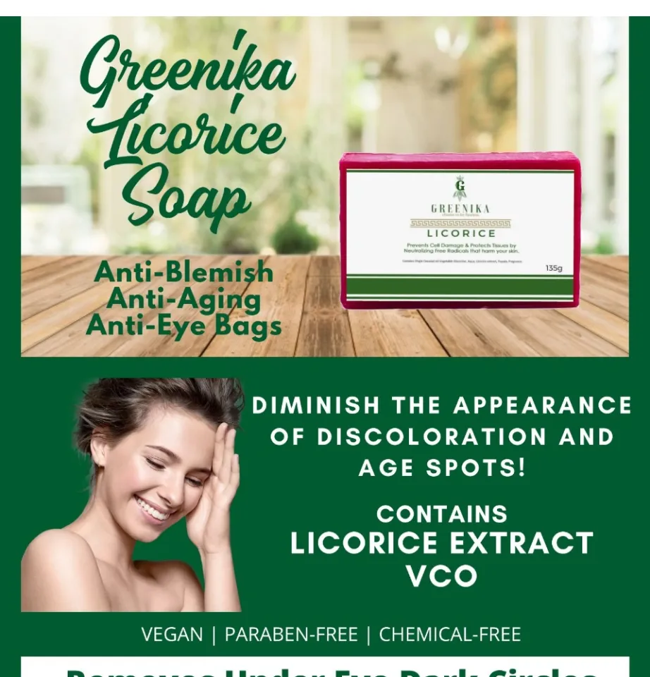 WHITENING WITH SUNSCREEN SOAP Greenika Organic Licorice Soap for