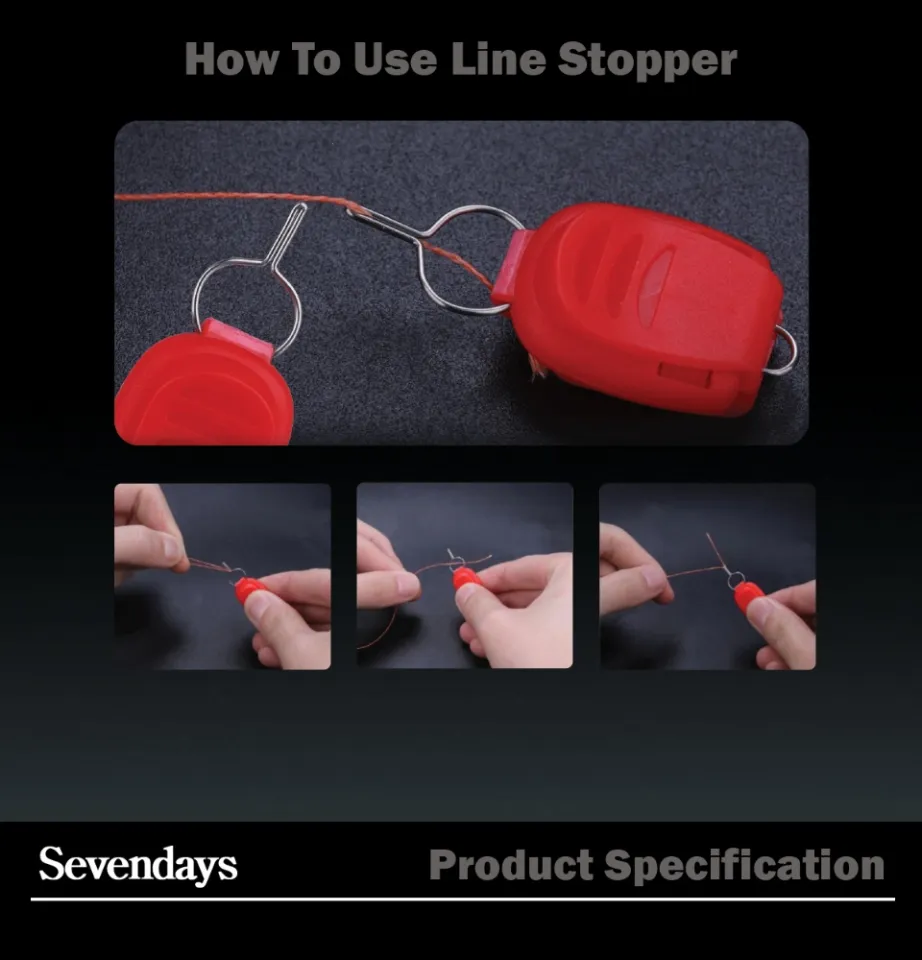 Line Stopper Baitcasting Reel Holder Buckle Drum Fishing Pemegang Tali  Pancing Ketat Tackle Thread Clip Tool Accessories