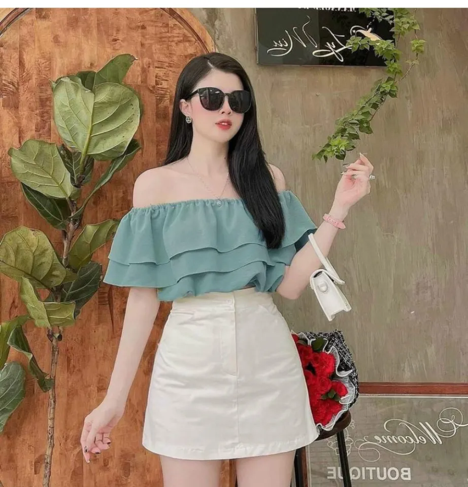 SET CHÂN VÁY ÁO TRỄ VAI TRẮNG HOT ( ẢNH THẬT + VIDEO ) - Bộ trang phục |  ThờiTrangNữ.vn