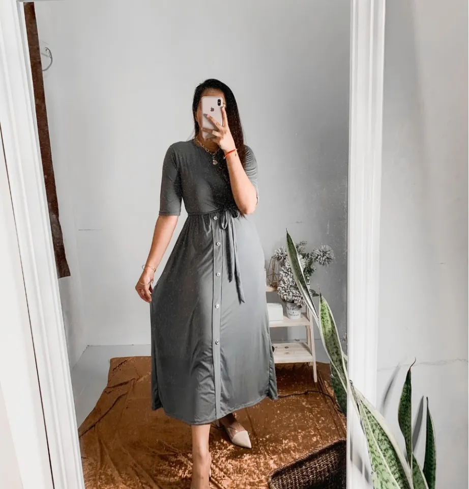 Finelylove Plus Size Satin Dress Casual Maxi Dress V-Neck Solid Short  Sleeve Sun Dress Blue - Walmart.com