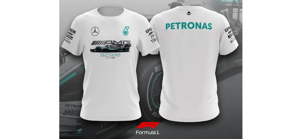 New Arrival]] T-Shirt Petronas AMG Formula One Custom Design White