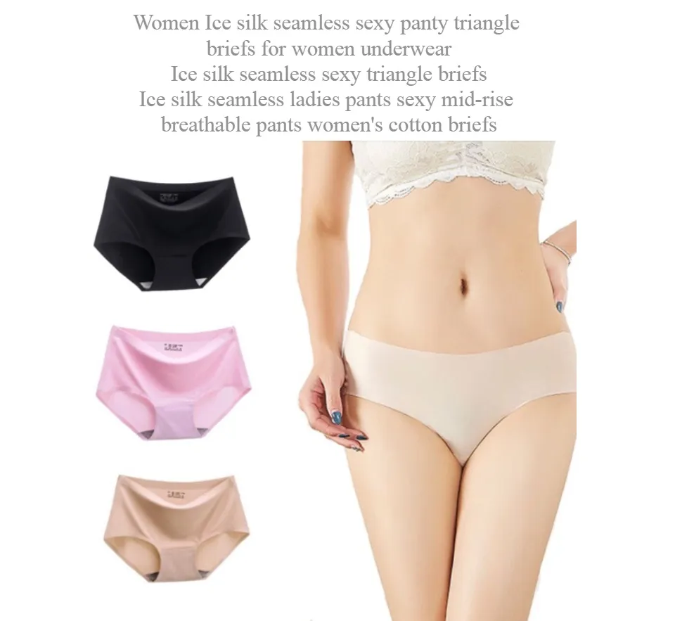 Women Ice silk seamless sexy panty triangle briefs for women underwear