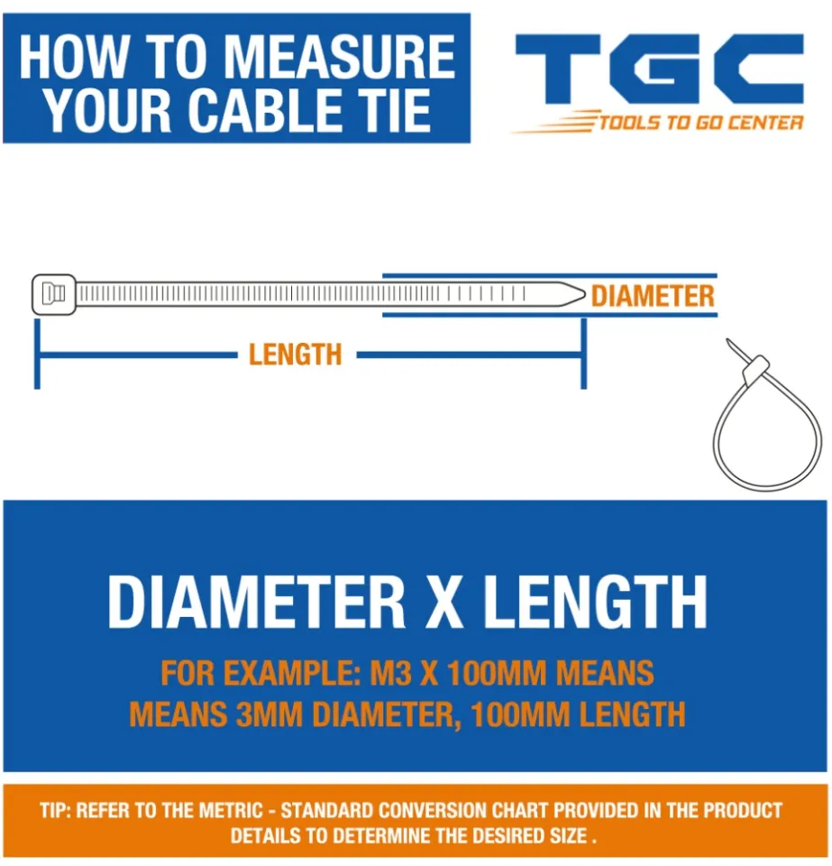 100PCS X 200mm) White Nylon Cable Tie Zip Tie Cable Binder