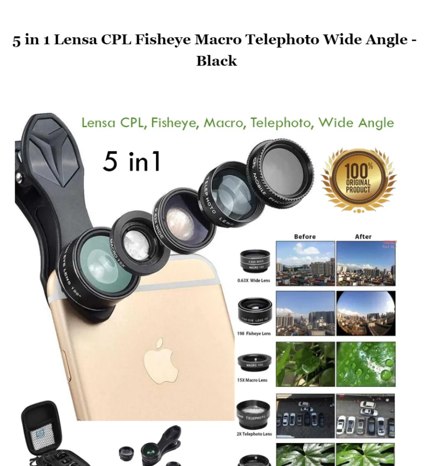 in Lensa CPL Fisheye Macro Telephoto Wide Angle Lens Universal