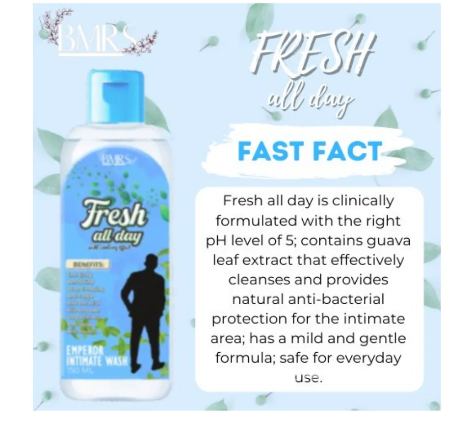 BMRS Fresh All Day with Cooling Effects EMPEROR INTIMATE WASH for Men (  150mL )
