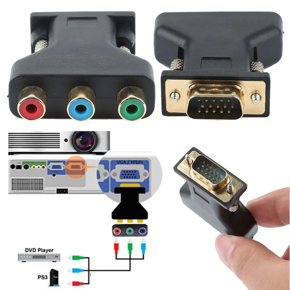 Переходник VGA/RCA (штекер)/3 RCA (разъем), 15-контактный на AliExpress